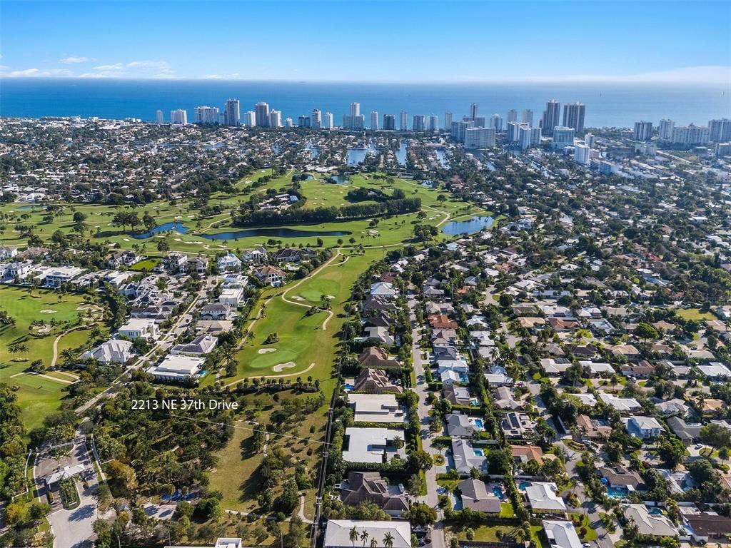 2213 NE 37TH Drive, Fort Lauderdale, FL 33308 aerial golf 1