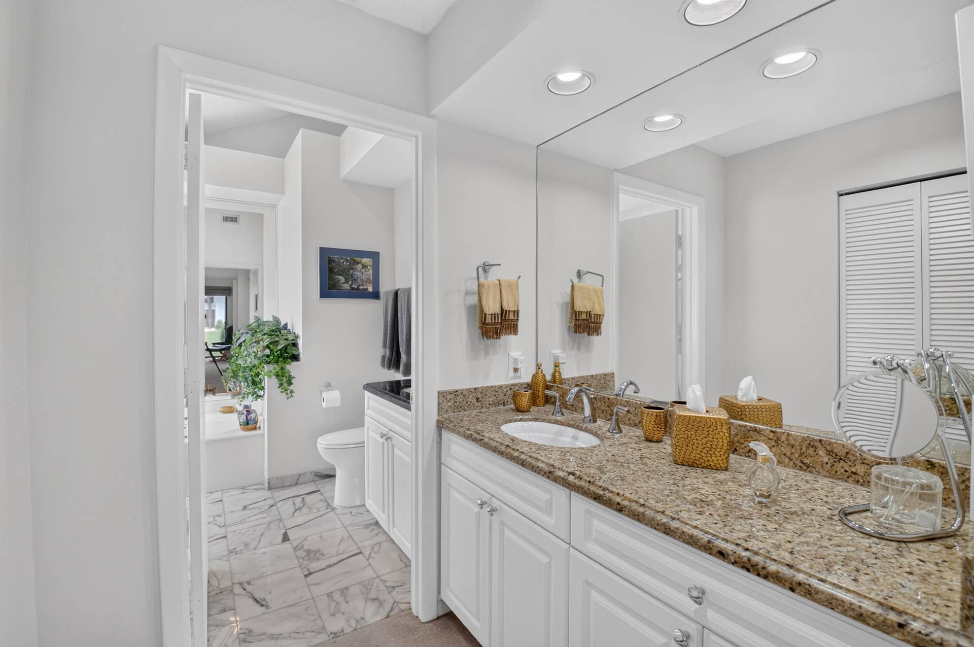 20065 Waters Edge Drive, #101, Boca Raton, FL 33434 Dual vanity with undermount sinks and granite countertops