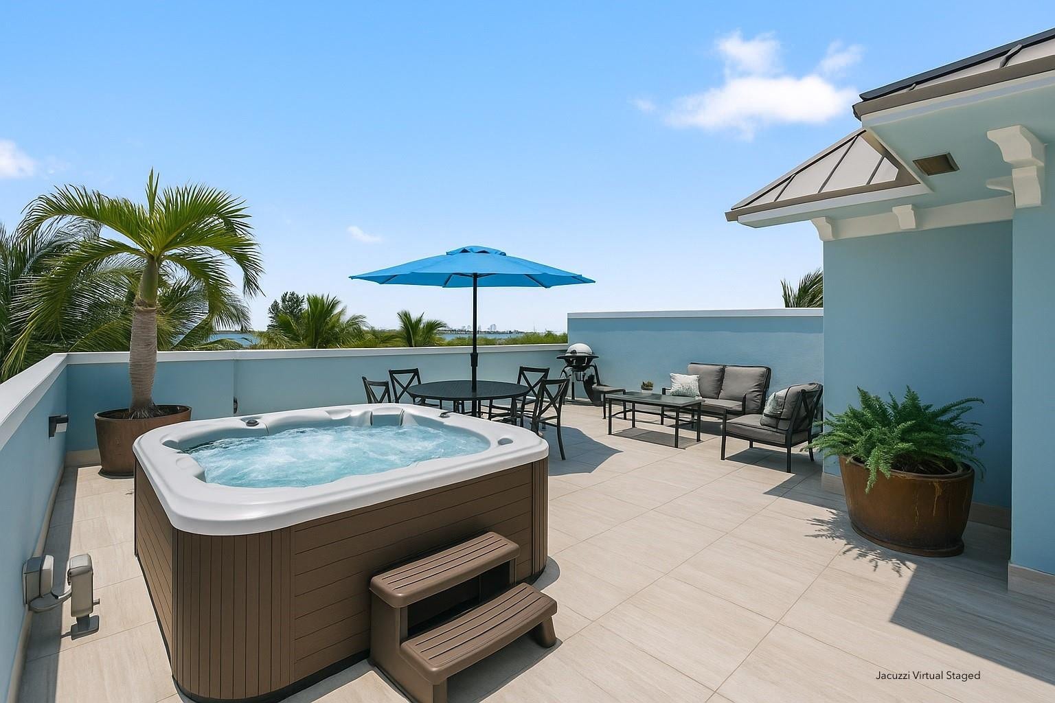 347 Oak Street, #B1, Hollywood, FL 33019 Virtually Staged Jacuzzi-Rooftop
