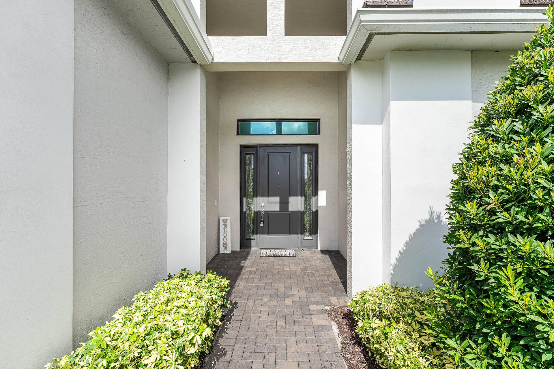 #4  Welcoming covered entry with an e