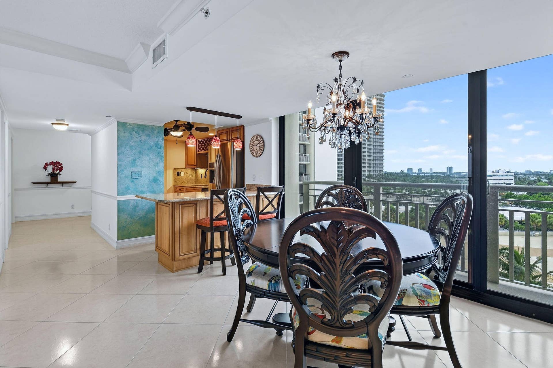 3000 N OCEAN Drive, #8A, Singer Island, FL 33404 Open Kitchen and Dining areas