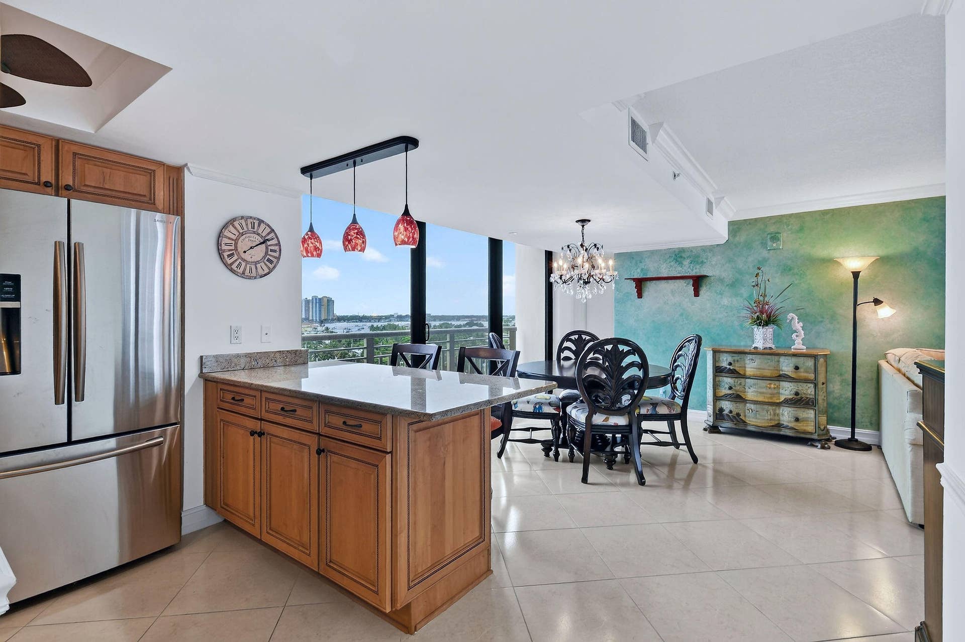 3000 N OCEAN Drive, #8A, Singer Island, FL 33404 Kitchen with snack counter
