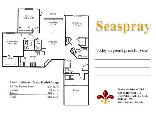 4179 N Haverhill Road, #604, West Palm Beach, FL 33417 Seaspray floor plan
