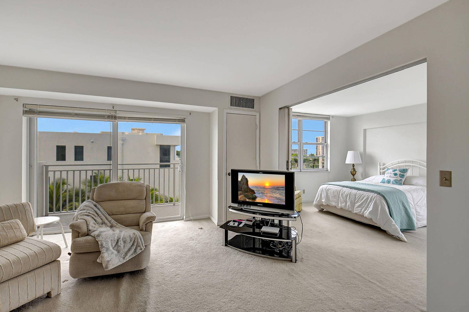 4511 S Ocean Boulevard, #401, Highland Beach, FL 33487 Living area leading to bedroom
