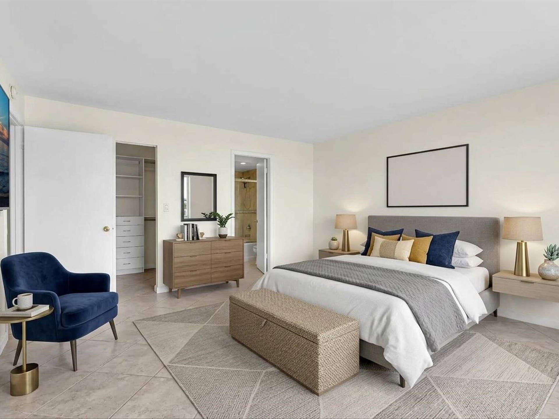 2841 N Ocean Boulevard, #1105, Fort Lauderdale, FL 33308 Virtually Staged Guest Bedroom