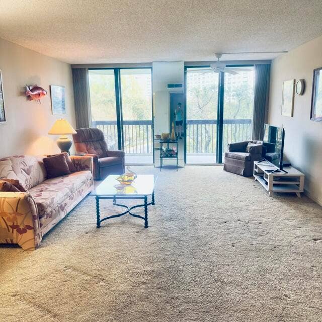 2900 NE 14th Street Causeway, #403, Pompano Beach, FL 33062 Living and dining room with impact sliders.