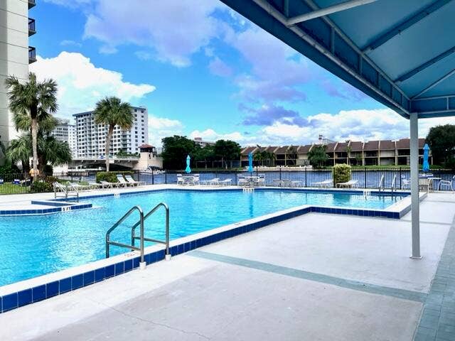 2900 NE 14th Street Causeway, #403, Pompano Beach, FL 33062 Enjoy the oversized heated pool for just cooling off or get you laps in.