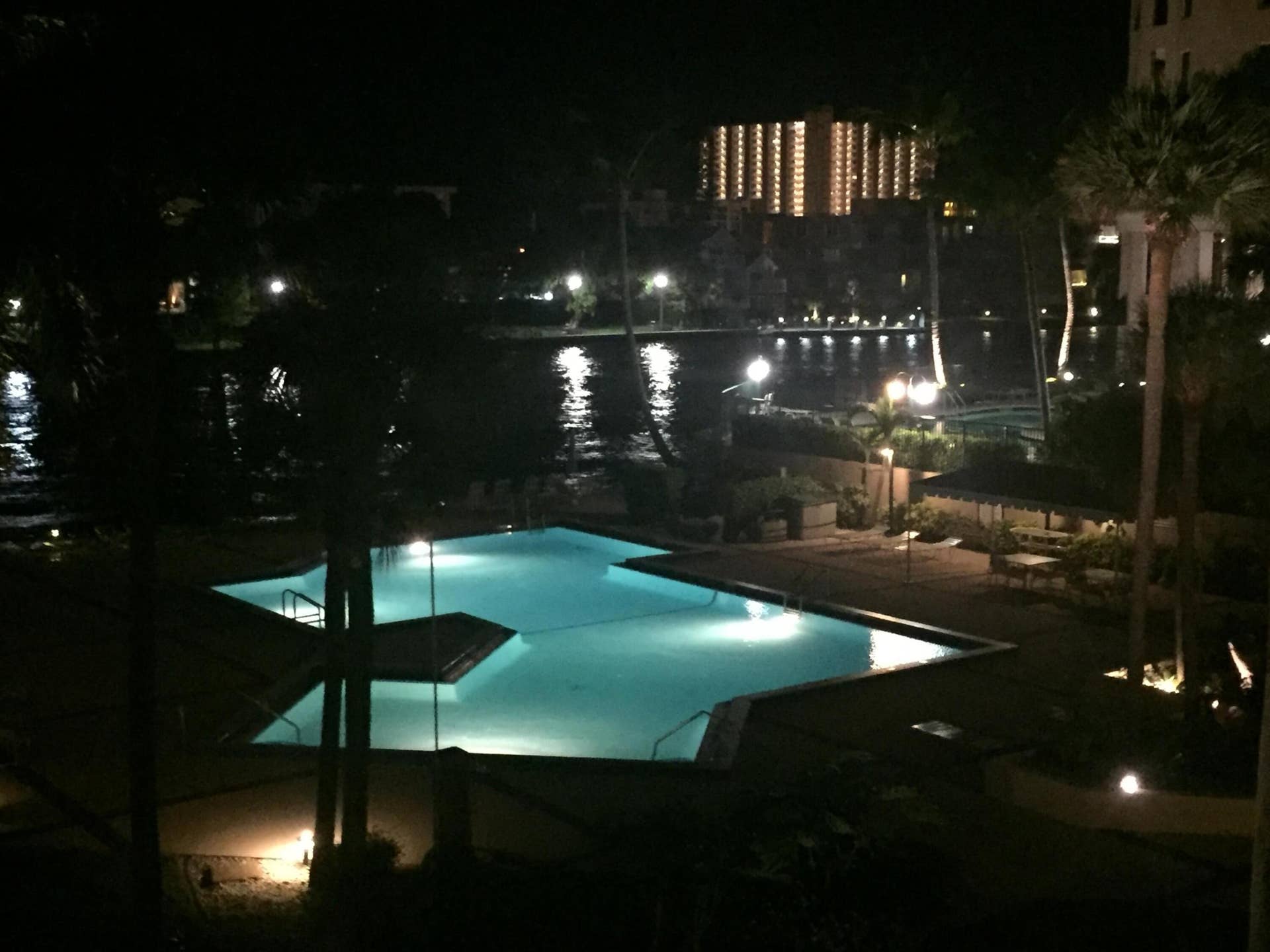 2900 NE 14th Street Causeway, #403, Pompano Beach, FL 33062 Evening Pool View