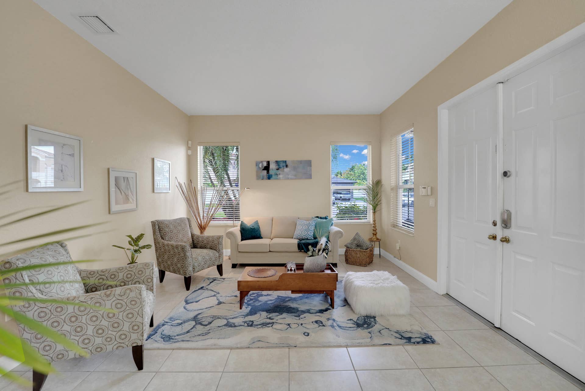 another angle of living room at entrance