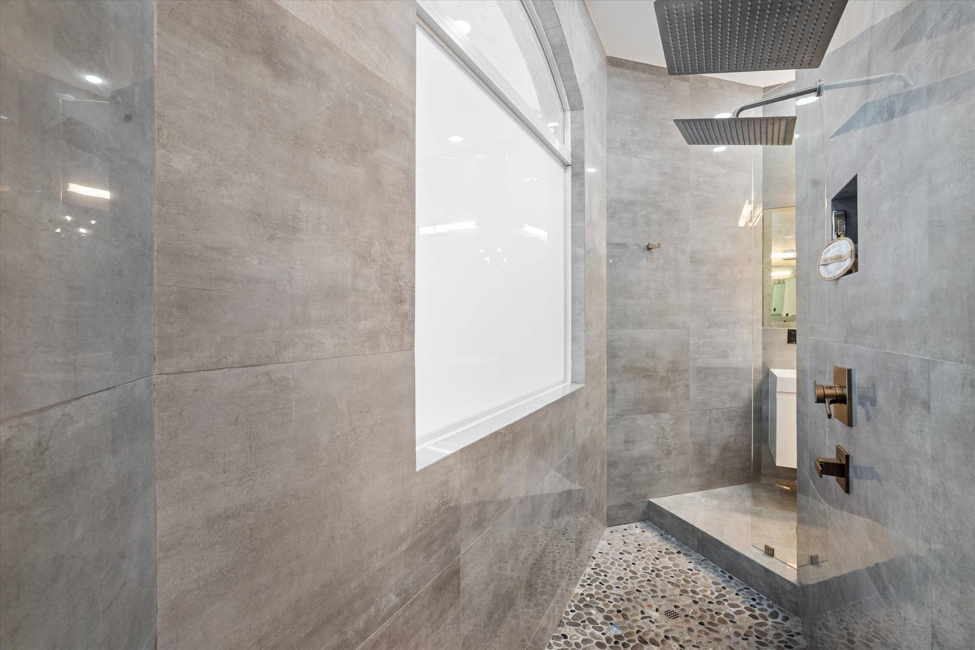 Primary Bath w walk around shower