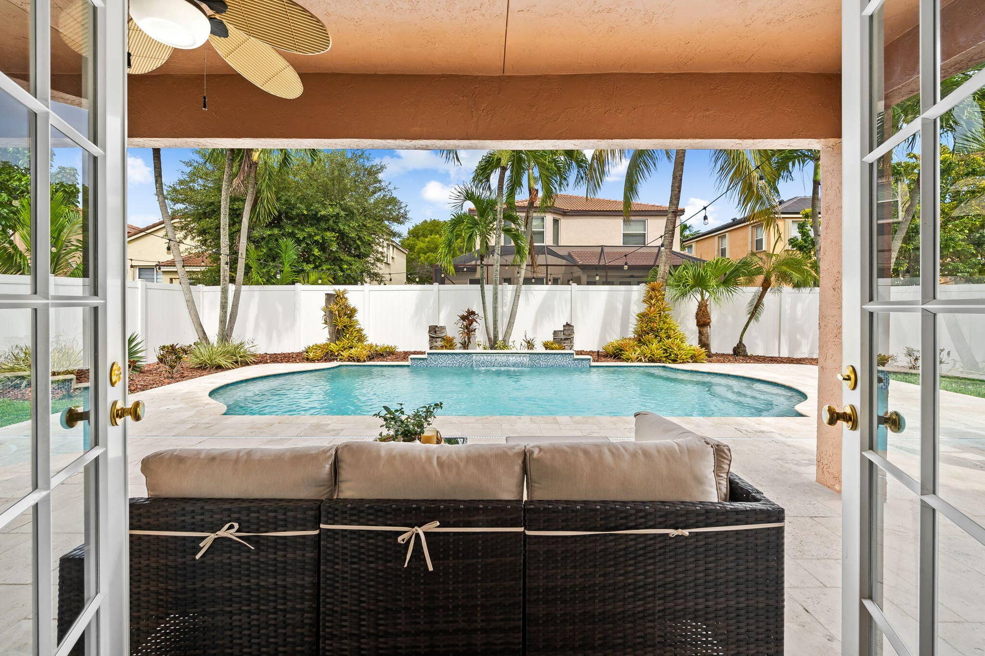5019 SW 164th Avenue, Miramar, FL 33027 French doors leading to Pool