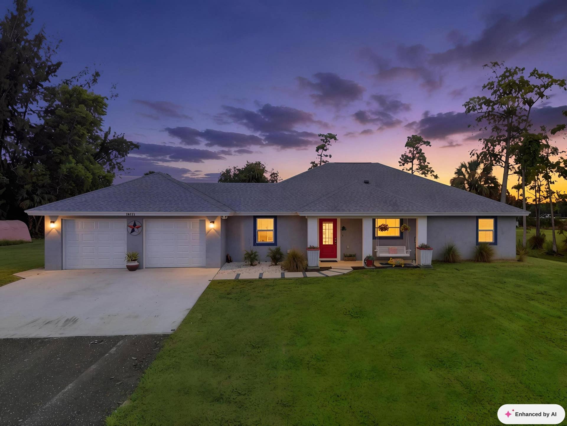 14171 BIDDEX Road, Loxahatchee Groves, FL 33470 This image has been Ai Edited to illustrate the property's Dusk or Twilight View