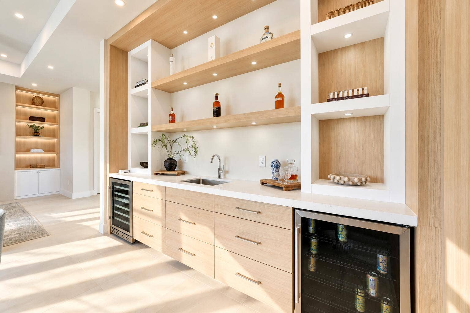 Coastal Modern Wet Bar Pantry