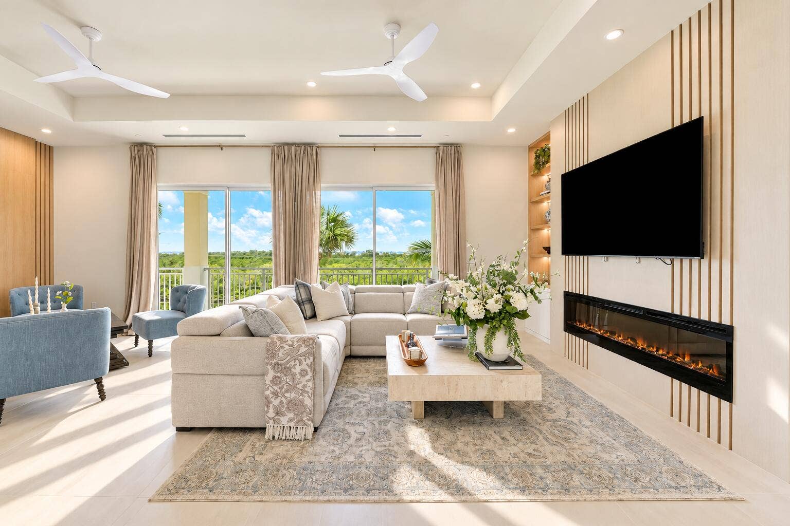 Sunlit Coastal Living Room Retreat