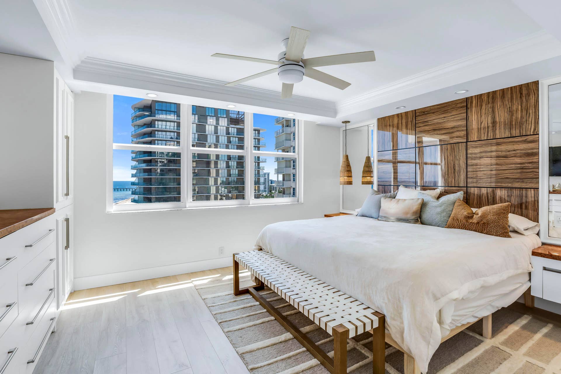 Primary suite is a serene oasis of luxury and tranquility.