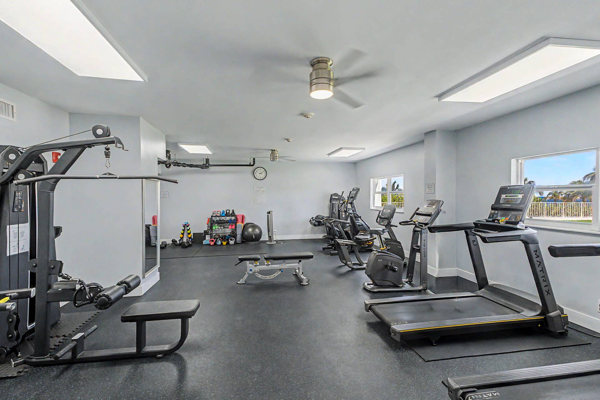 Workout in the convienent on site gym wihtout ever leaving the p