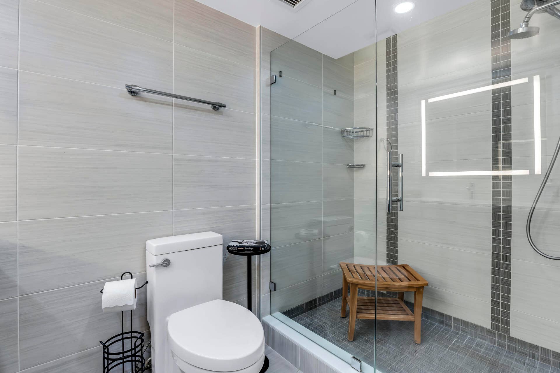 Custom master bath offers a spa like retreat and elegant design