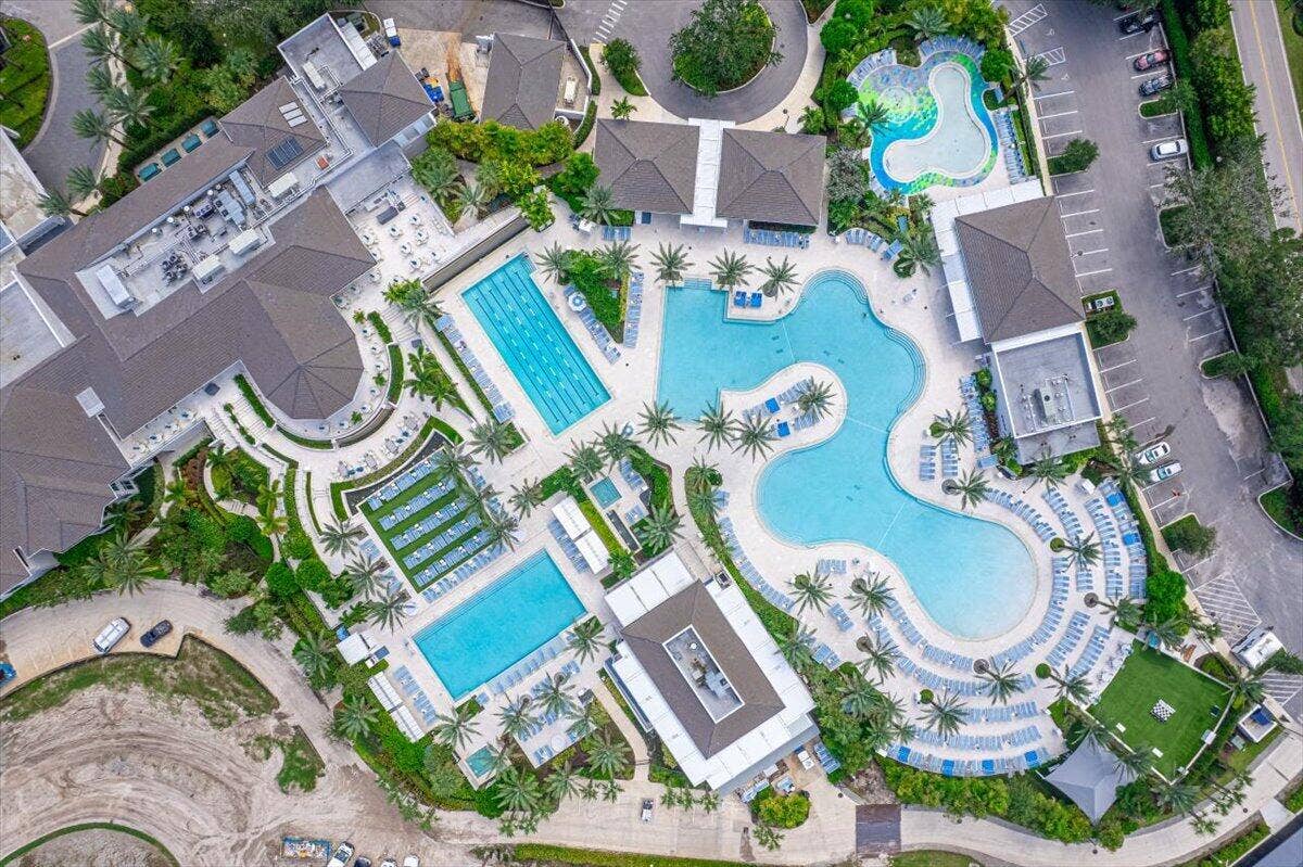 20220 Boca West Drive, #403, Boca Raton, FL 33434 09-Aerial-Clubhouse Pool