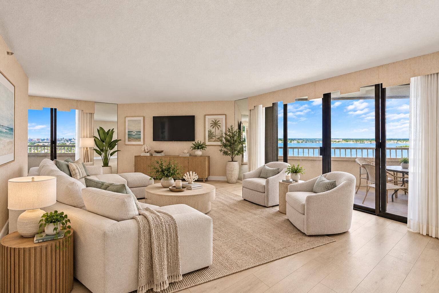 5080 N OCEAN Drive, #12C, Singer Island, FL 33404 Living Room - Stage