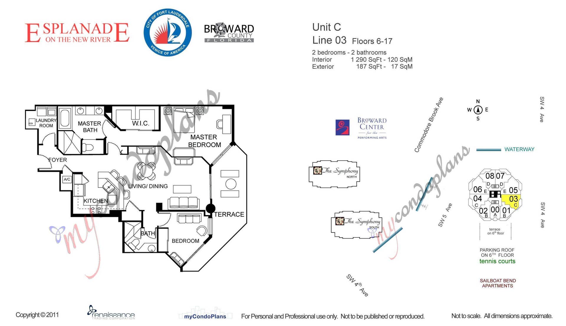 401 SW 4TH Avenue, #1003, Fort Lauderdale, FL 33315 Floor Plan for #1003