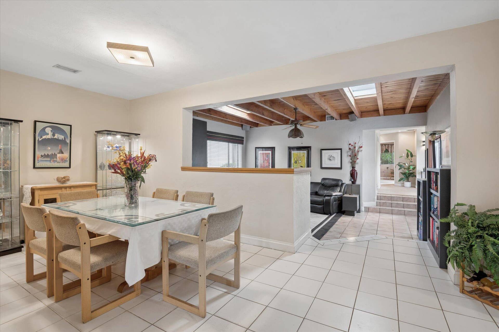 4120 SW 1ST Court, Plantation, FL 33317 Dining room with view to 1991 addition--family room and 2 bedrooms