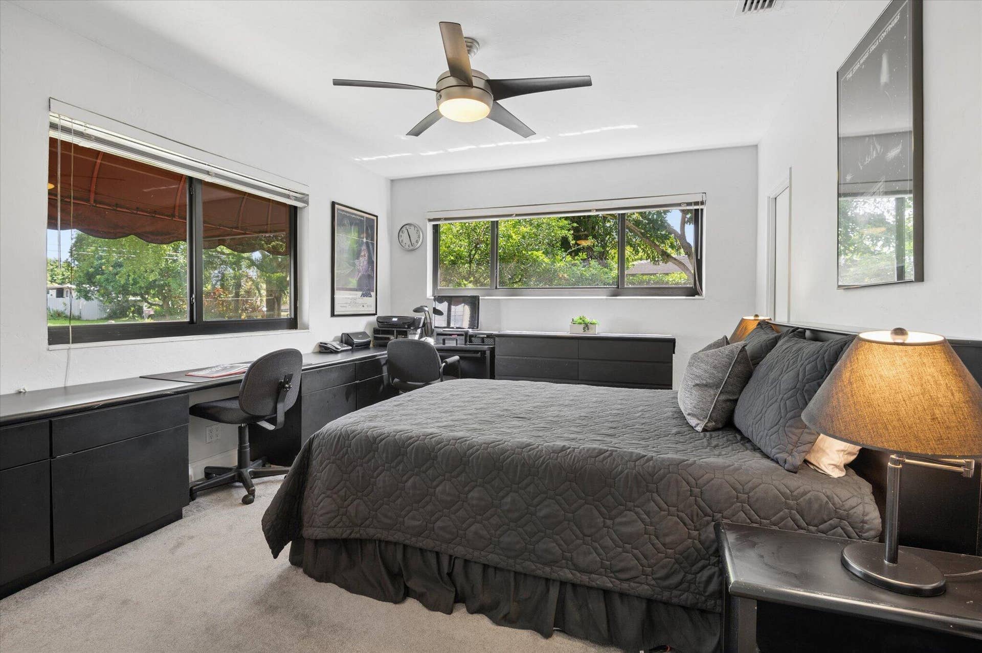 4120 SW 1ST Court, Plantation, FL 33317 Original, primary, ensuite 15' x 12' bedroom with impact glass windows. Walk-in closet.