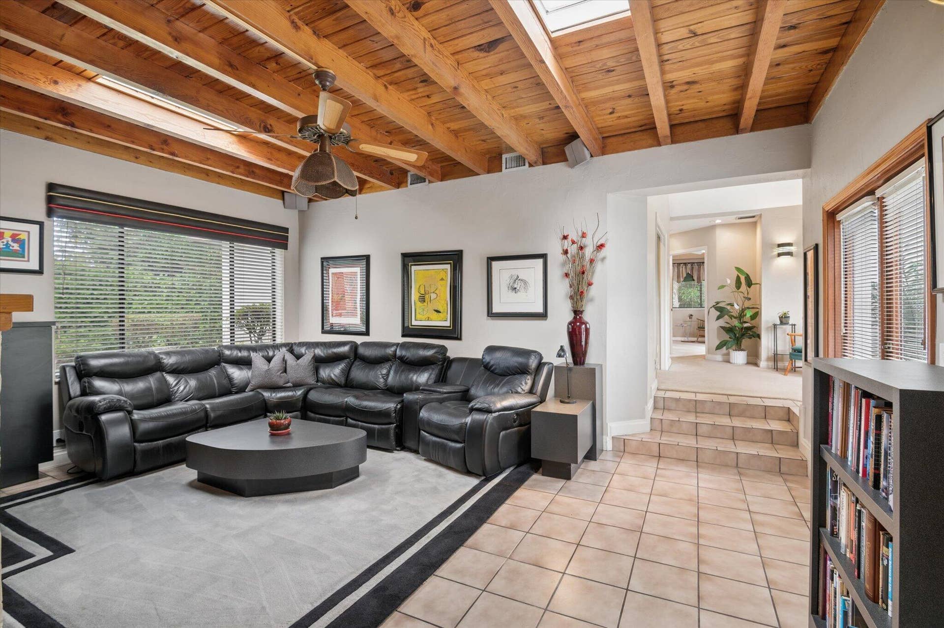 4120 SW 1ST Court, Plantation, FL 33317 Family room with impact-rated skylight. View to back bedrooms.