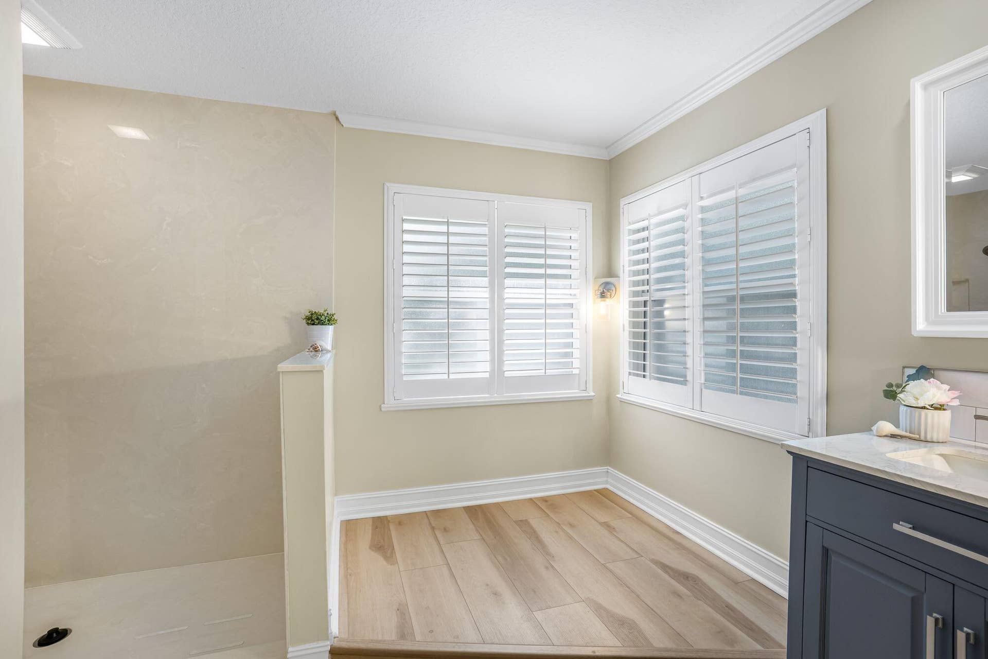WALK IN SHOWER AND ROOM FOR A SOAKING TUB