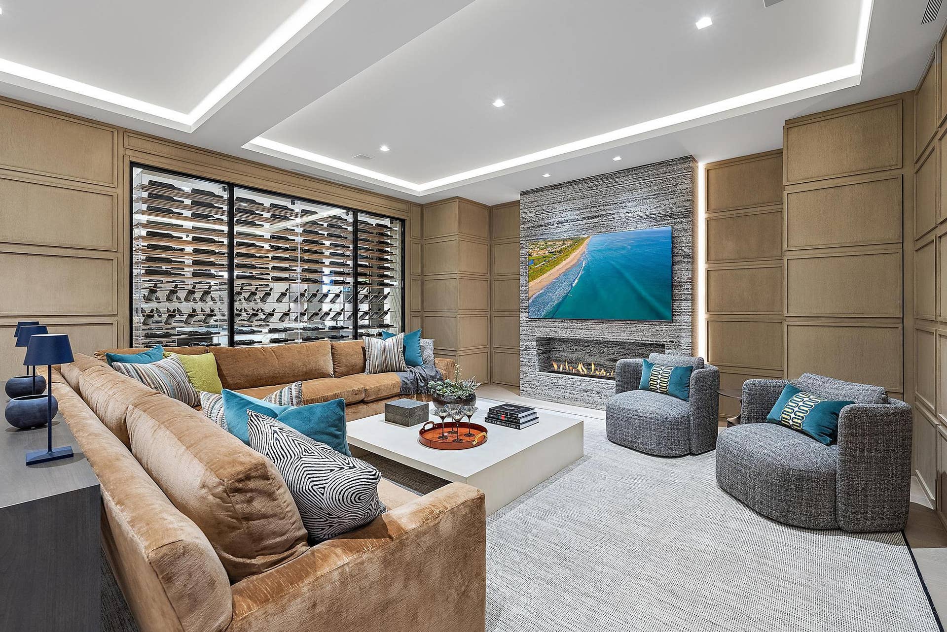 311 Polmer Park Road, Palm Beach, FL 33480 Lower Level Family Room
