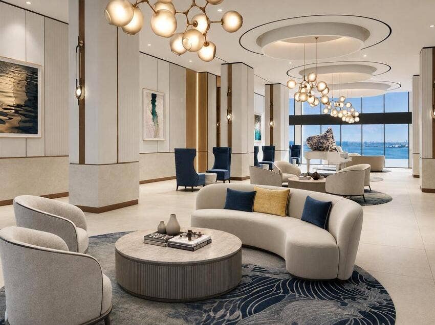 100 LAKESHORE Drive, #2151, North Palm Beach, FL 33408 New Lobby Rendering