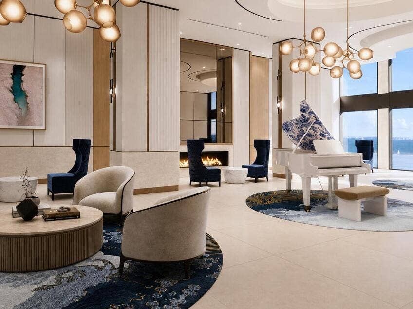 100 LAKESHORE Drive, #2151, North Palm Beach, FL 33408 New Lobby Rendering
