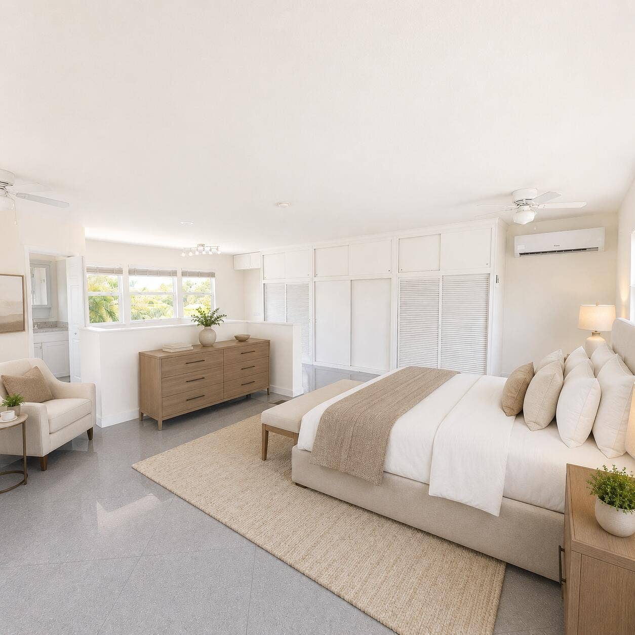 3709 S Olive Avenue, #301 Central Dr, West Palm Beach, FL 33405 Staged master bedroom