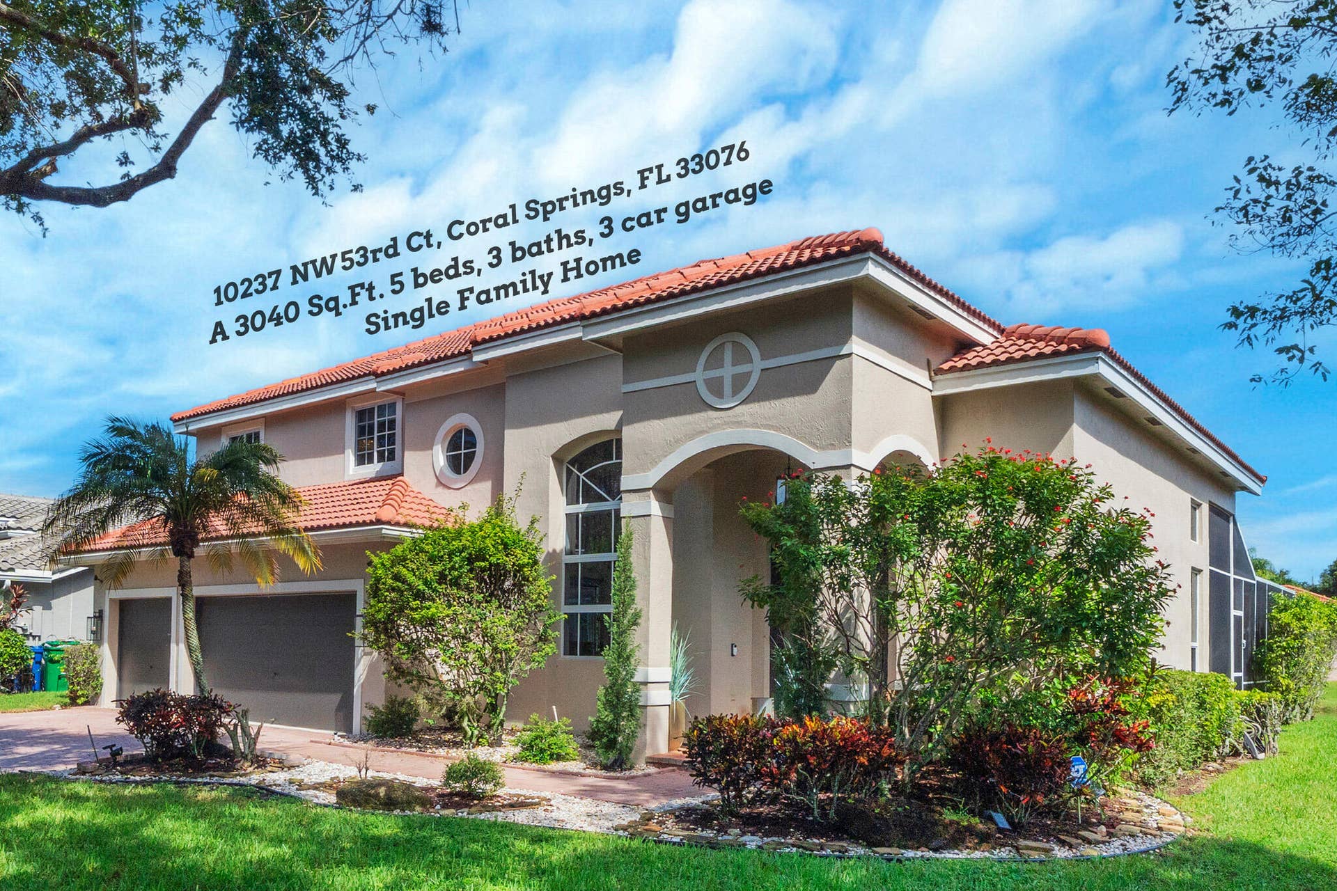10237 NW 53rd Court, Coral Springs, FL 33076 1 Exterior Frnt (1)A