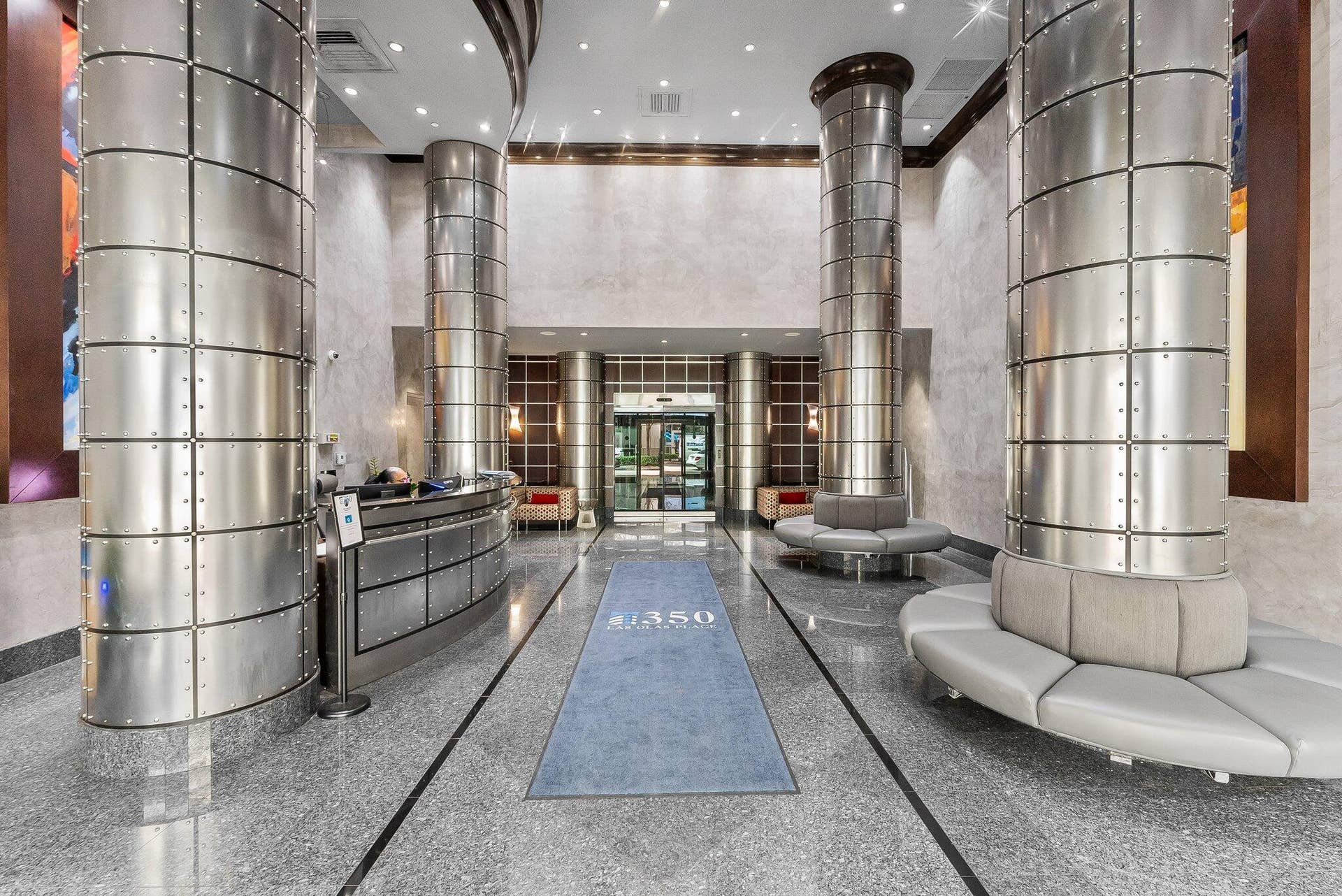 350 SE 2ND Street, #2040, Fort Lauderdale, FL 33301 Lobby at 350 Las Olas Place - 24/7 security desk