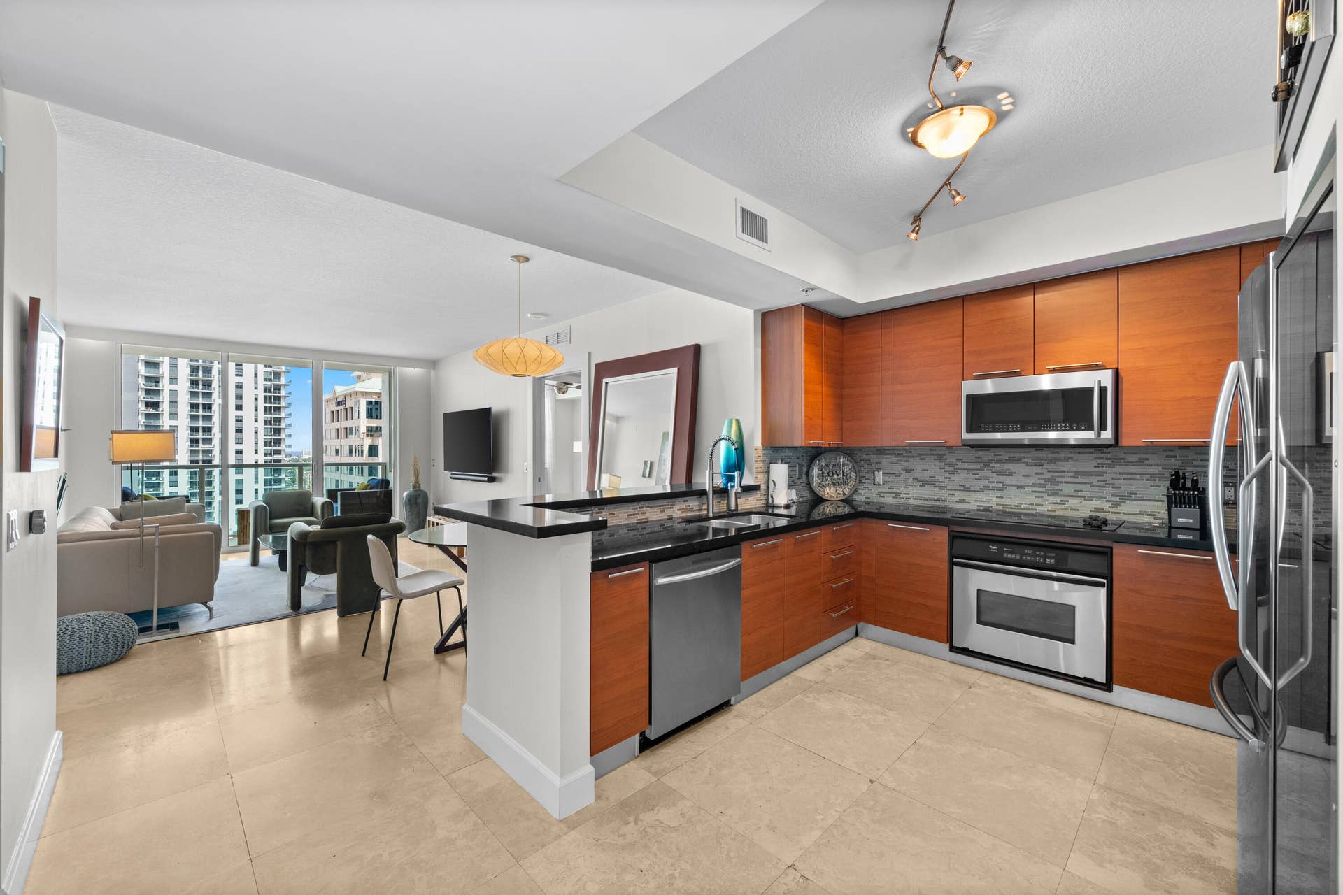 350 SE 2ND Street, #2040, Fort Lauderdale, FL 33301 Kitchen & Living Room