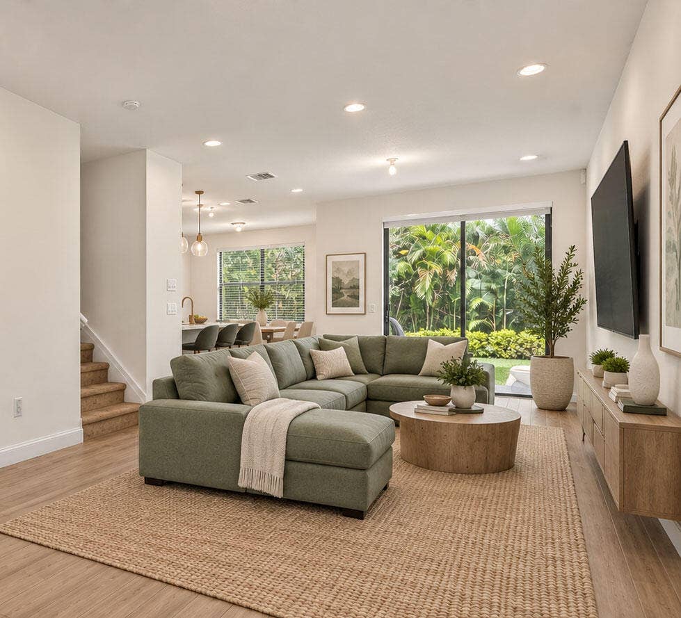 357 NW 36th Avenue, Pompano Beach, FL 33069 Gorgeous plank tile flooring adorned with 6" baseboards. Virtually staged.