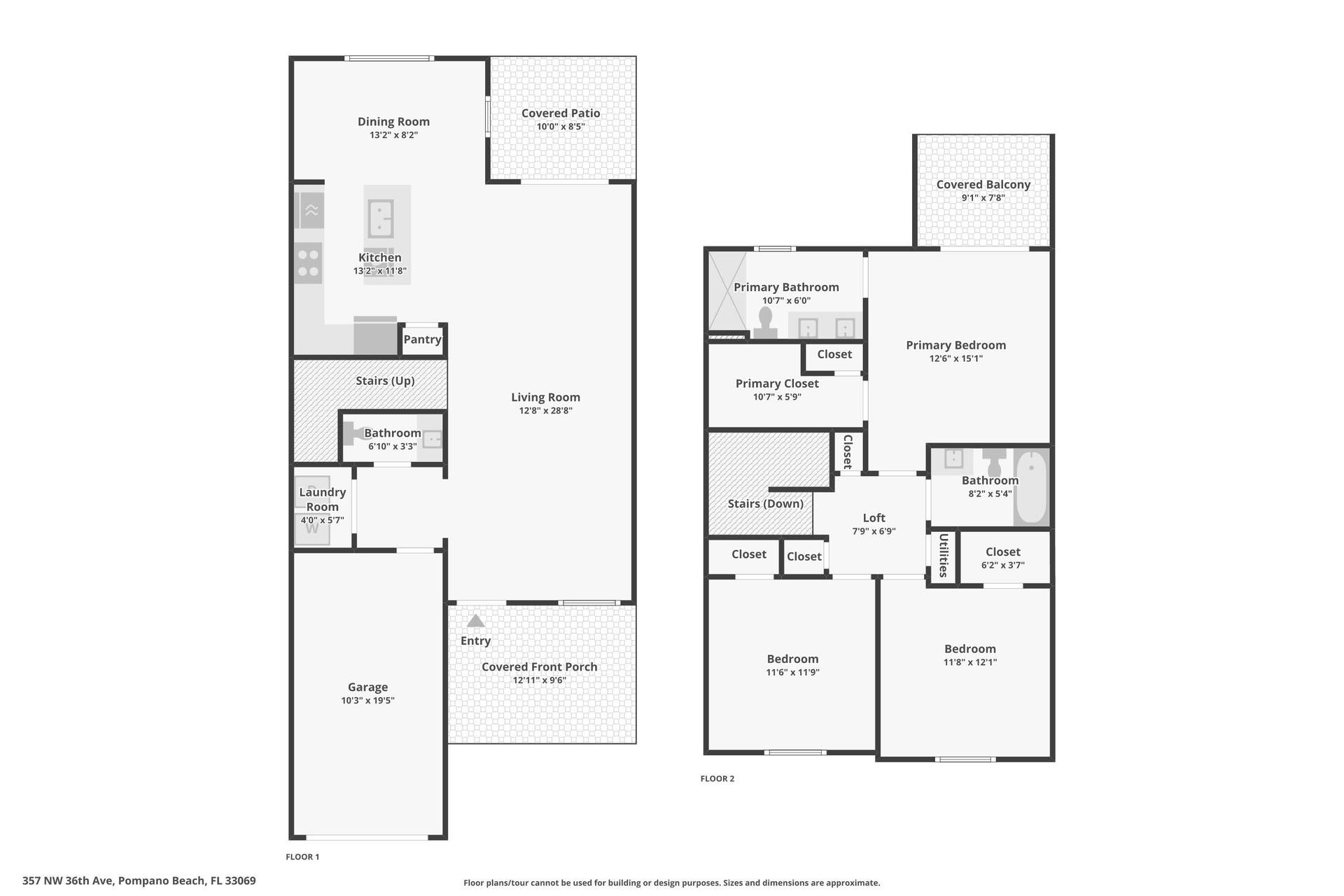 357 NW 36th Avenue, Pompano Beach, FL 33069 Combined floorplan.