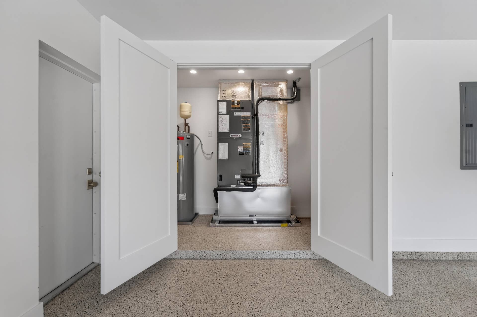 mechanical and storage closet