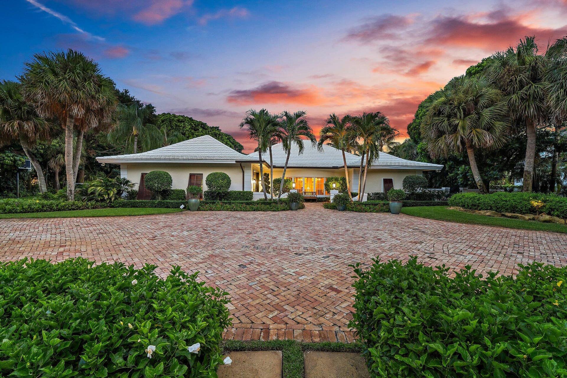 12420 Plantation Lane, North Palm Beach, FL 33408 Front at Dusk