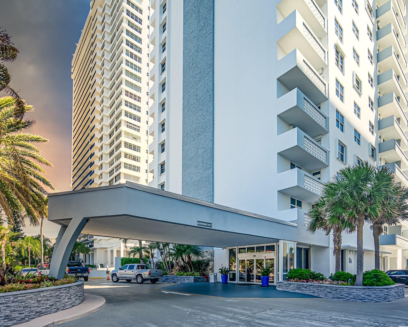 4250 GALT OCEAN Drive, #8L, Fort Lauderdale, Fort Lauderdale, FL 33308 Building exterior with a portico entry, a multi-story facade, and visible balconies