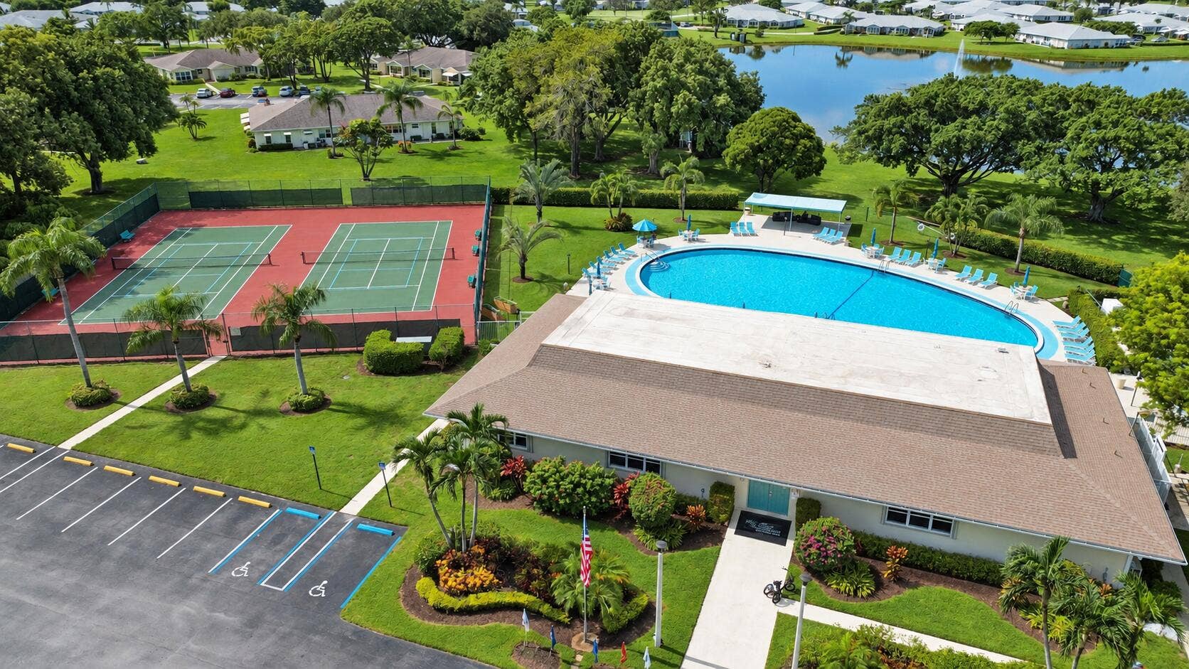 14250 NESTING Way, #C, Delray Beach, FL 33484 Clubhouse Pool and Courts