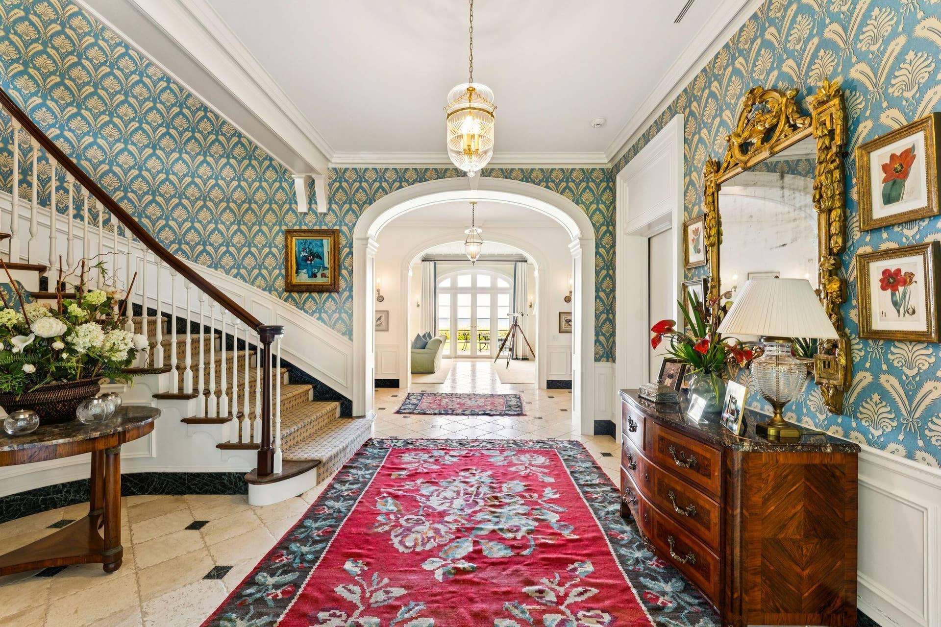 1919 N OCEAN Boulevard, Gulf Stream, FL 33483 Entry Hall with Powder Room