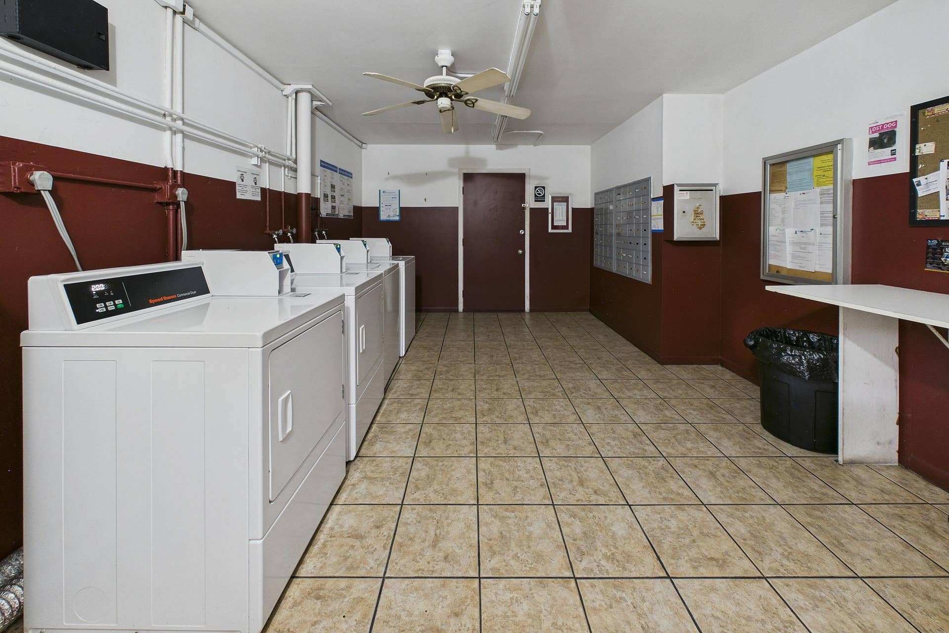13155 SW 7TH Court, #103E, Pembroke Pines, FL 33027 Ceramic tile flooring, multiple washing machines, multiple clothes dryers, ceiling fan, individual mailboxes