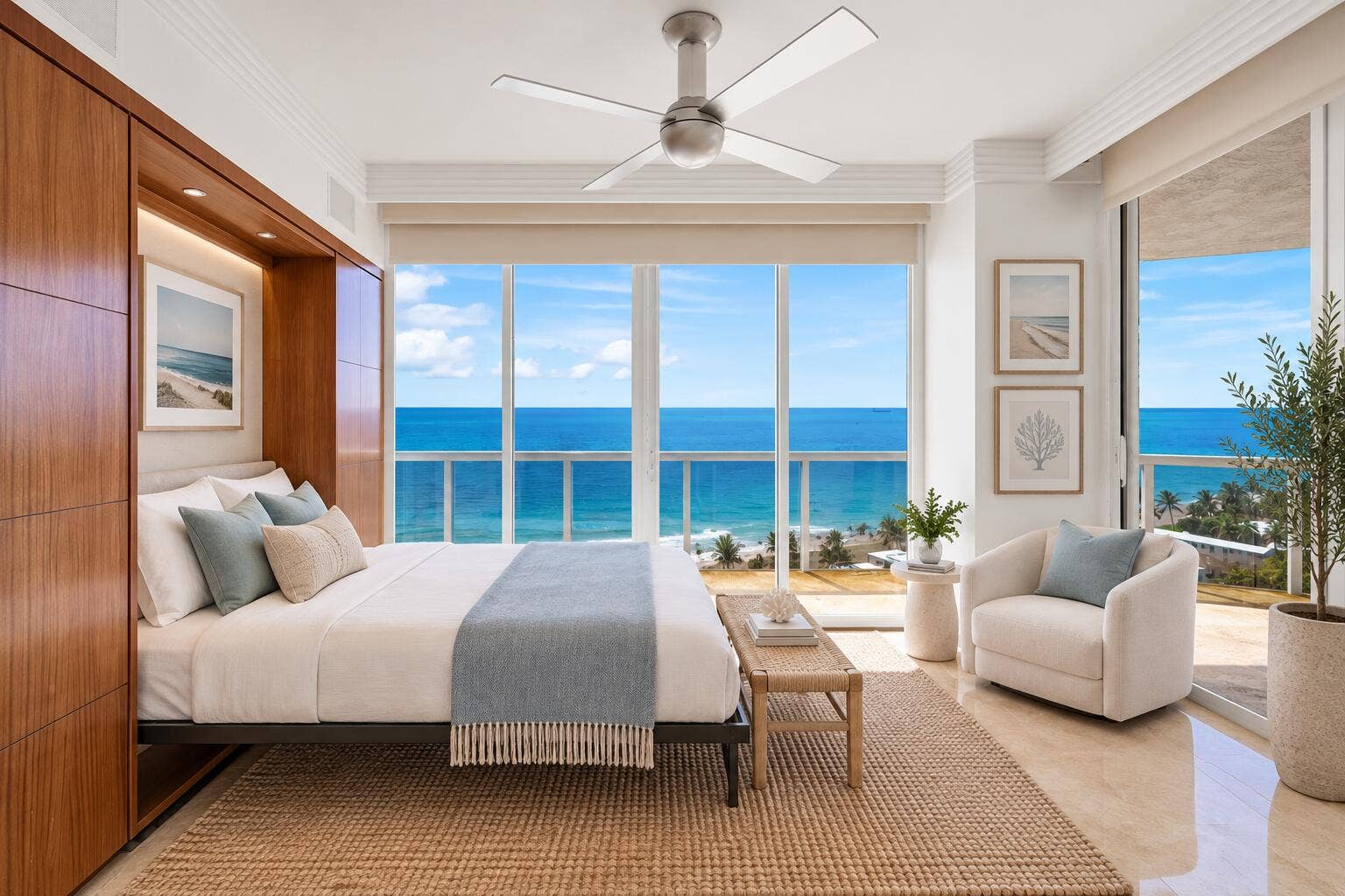 3100 N Ocean Boulevard, #1610, Fort Lauderdale, FL 33308 Guest room 1 with Murphy Bed virtually staged