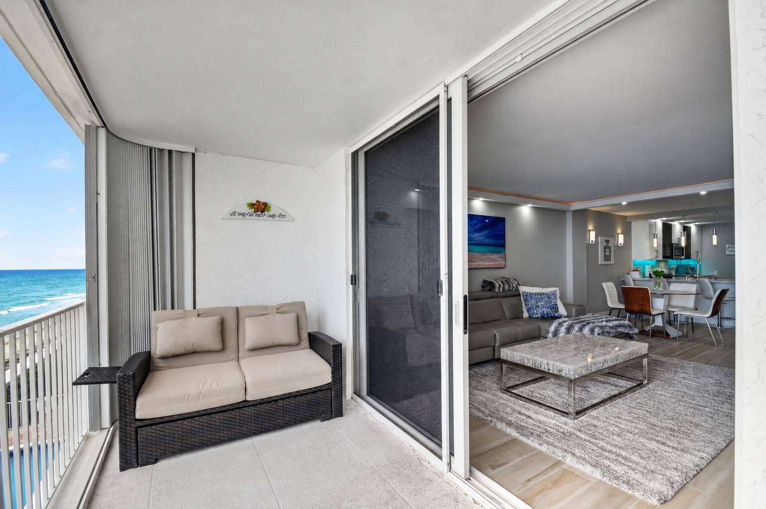 3580 S OCEAN Boulevard, #4F, South Palm Beach, South Palm Beach, FL 33480 Balcony with Loveseat.