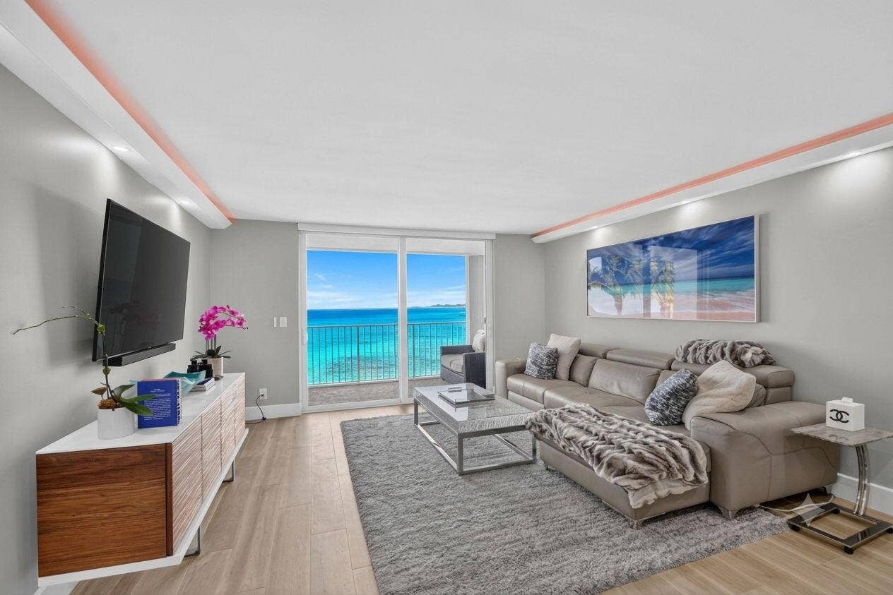 3580 S OCEAN Boulevard, #4F, South Palm Beach, South Palm Beach, FL 33480 Living Room- Direct Ocean View