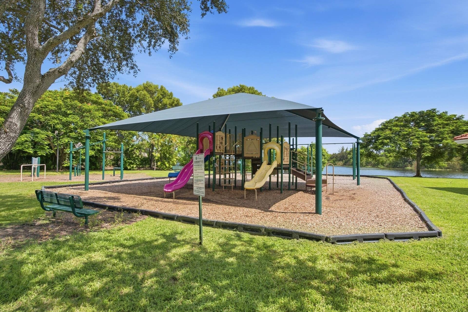 Beautifully landscaped gated Homeowners Association. Our community offers two swimming pools and playgrounds, a tennis court, basketball court, exercise room, barbeque areas, lake, and clubhouse.