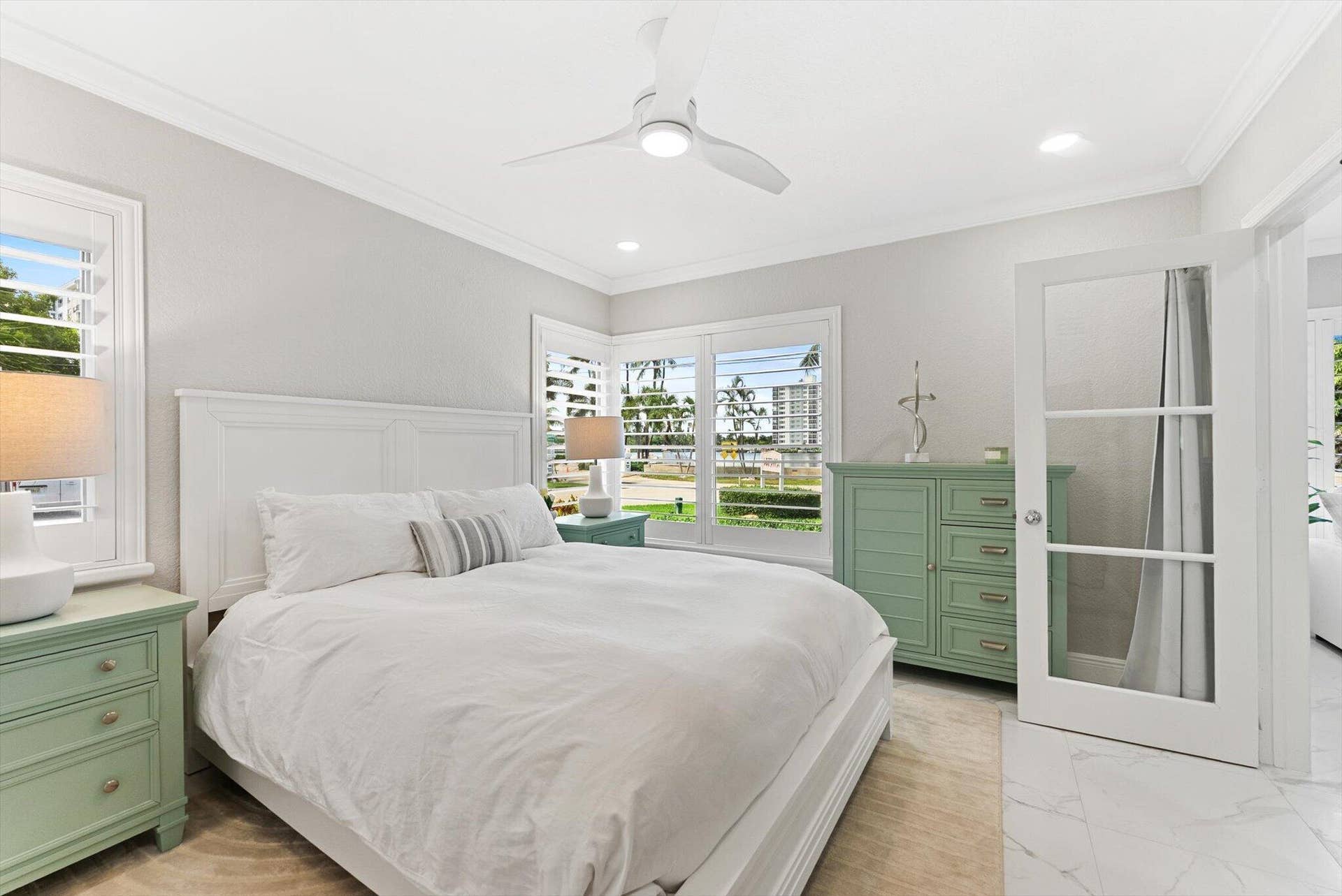 990 CASUARINA Road, #4, Delray Beach, FL 33483 2nd bedroom/Intracoastal views/Elegant french doors