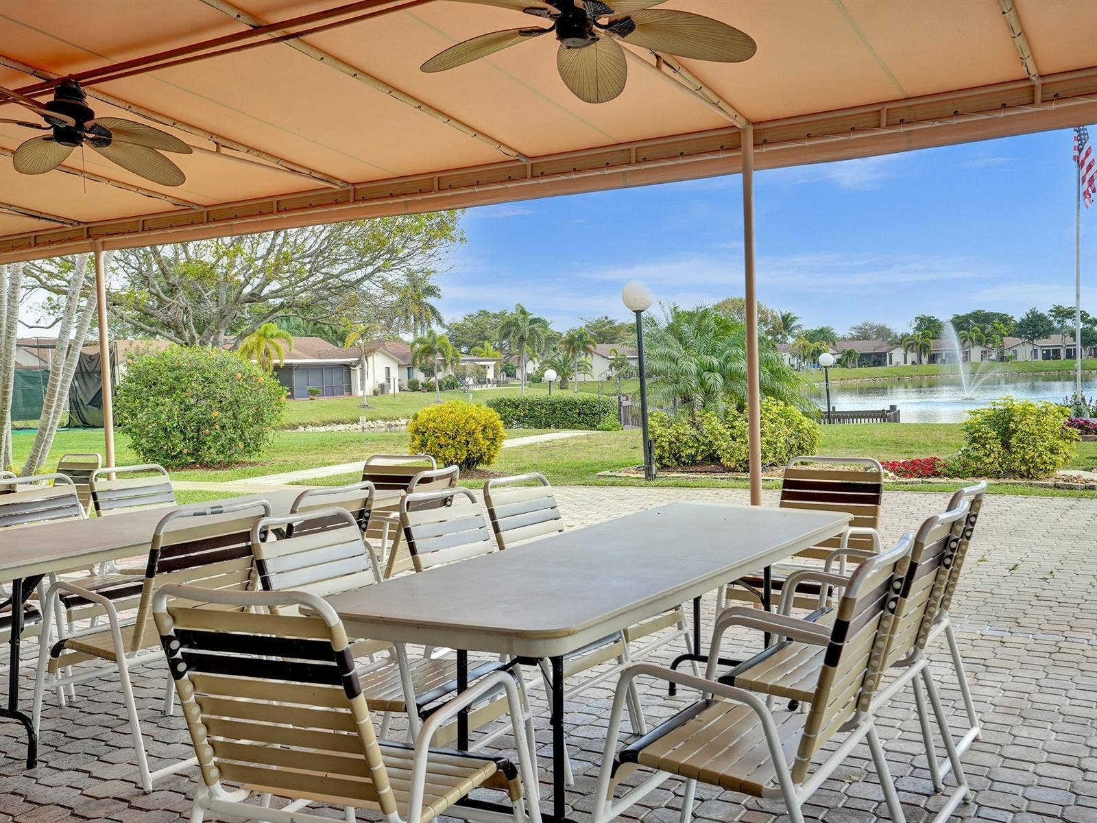 Sitting area outside the clubhouse