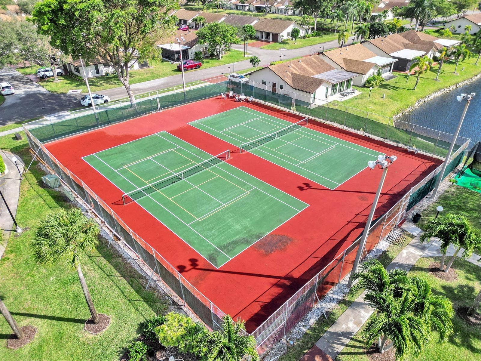 Aerial of tennis court
